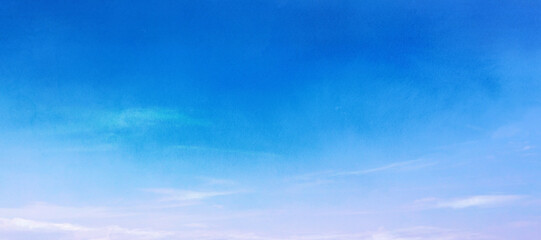 水彩で描いた爽やかな青空の風景イラスト