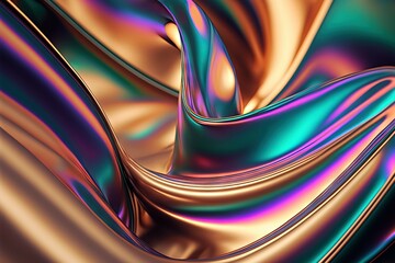 Abstract warped holographic metallic foil texture background