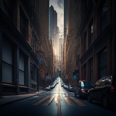 Fototapeta na wymiar City Street Photograph (generative AI)