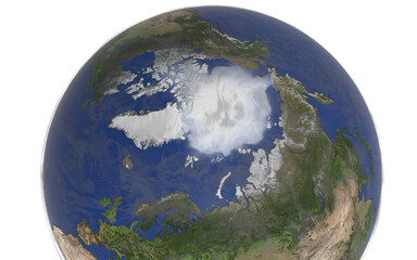 Fototapeta premium planet earth on white background with different approaches 