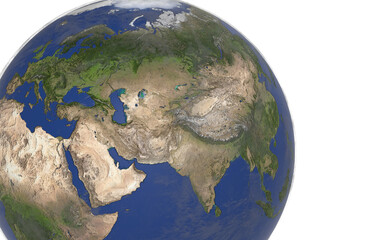 Fototapeta premium planet earth on white background with different approaches 