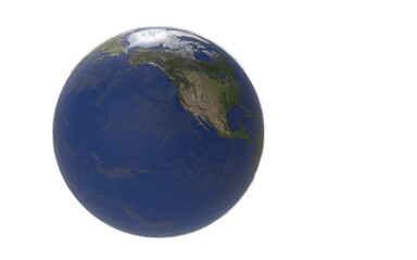 planet earth on white background with different approaches 