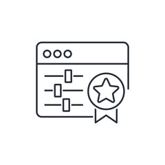 Parameter settings. Quality, efficiency, management operation.  Vector linear icon isolated on white background.