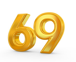 Number 69 Golden 