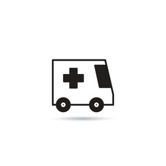 ambulance icon on white background