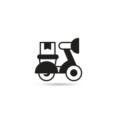 scooter and box icon on white background