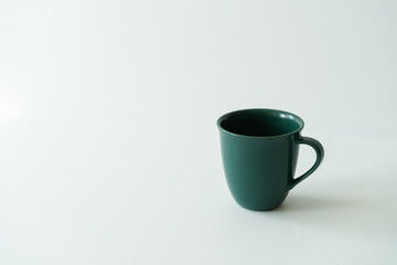 an empty green cup