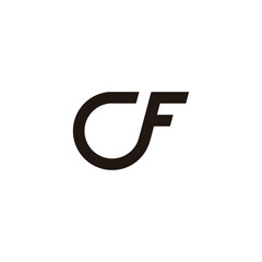 letter cf loop geometric line logo vector