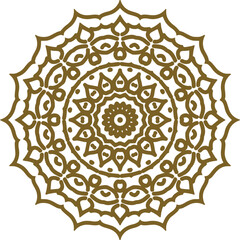 Mandala Gold Gradation Oriental pattern, vector illustration. 