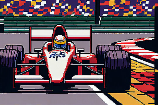 Retro Racing Video Game - Generative Ai