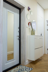 Minimalist hallway with modern interior design in modern apartment
