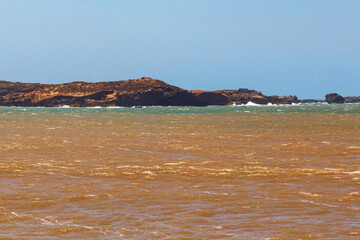 View of the Atlantic ocean in the Essaouira on a sunny summer day. Morocco.