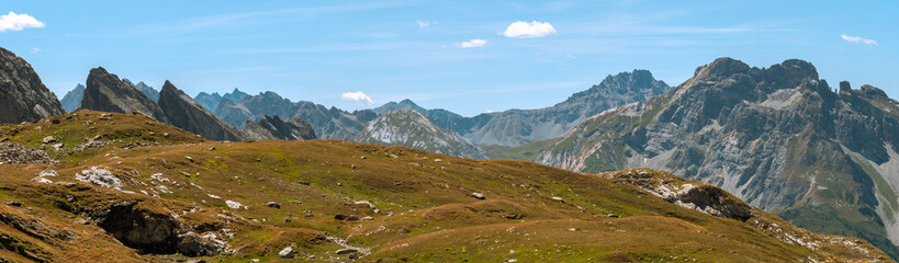 Fototapeta na wymiar Mountain summit in summer in Vanoise National Park, French Alps