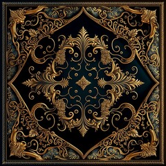 Handcrafted Beautiful Luxurious Gold Filigree Inlaid Blanket: A Modern Luxury Statement Piece with Intricate Delicate Design (generative AI) - obrazy, fototapety, plakaty
