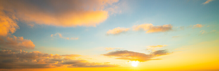 Clouds and evening sky,Real majestic sunrise sundown sky background with gentle colorful clouds...