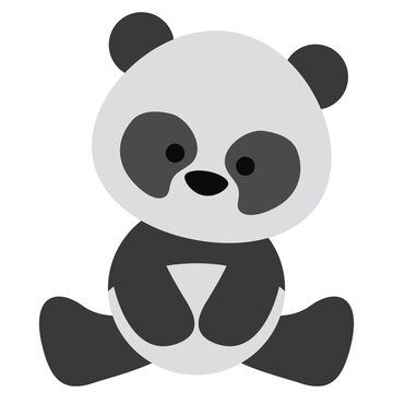 Cute little baby panda bear vector cartoon illustration