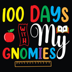 100 days of school typography T-shirt Design