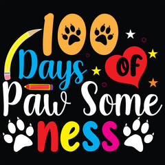 100 days of school typography T-shirt Design