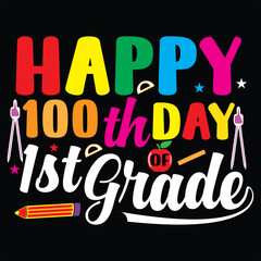 100 days of school typography T-shirt Design