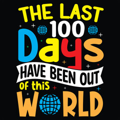 100 days of school typography T-shirt Design