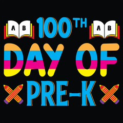 100 days of school typography T-shirt Design