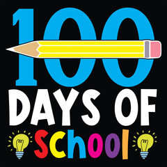 100 days of school typography T-shirt Design