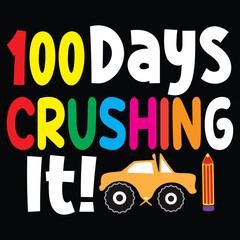 100 days of school typography T-shirt Design