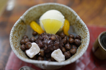 フルーツ白玉あんみつ