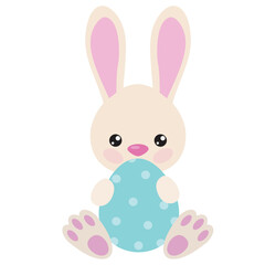 Easter bunny boy vector cartoon illustration