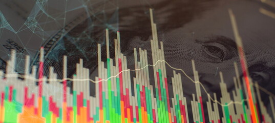 Concept of business investment and stock future trading.
