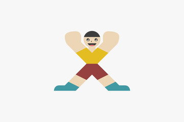 Illustration vector graphic of happy man character funny cartoon