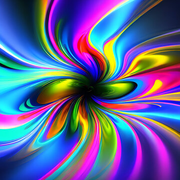 Efecto de ondulaciones de colores psicodélicas - AI Generated Art