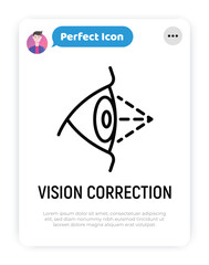 Laser eye surgery flat icon..Ophthalmology. Lasik vision correction. Vector illustration.