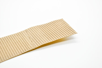 closeup brown paper cardboard texture on white background