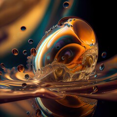 Splashing colorful liquid background - generative ai