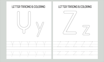Alphabet Tracing and Coloring Pages l Kids' letter tracing and coloring pages