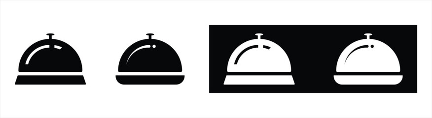 cloche icon set. restaurant cloche icon flat collections symbol sign, vector illustration