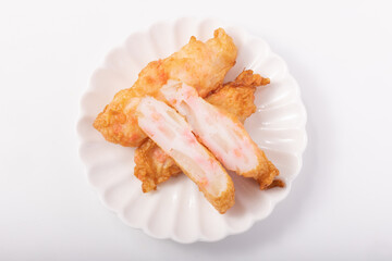 紅生姜と玉ねぎのかき揚げ　(はんぺん揚げ)