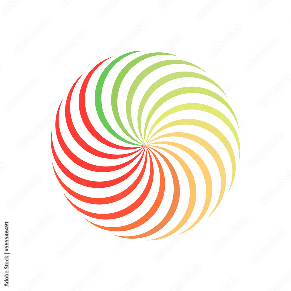 Poster spiral and swirl motion twisting circles design element set. vector illustration