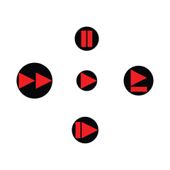 vector play push button design web