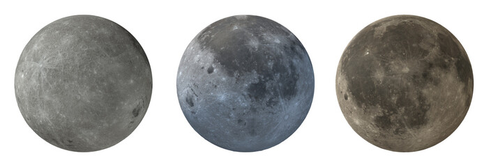 Moon isolated transparent background 3d rendering
