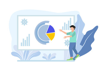 Business Presentation Flat Design Illustration