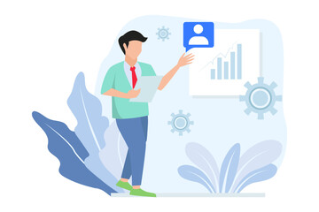 Business Presentation Flat Design Illustration