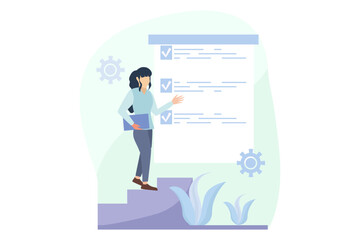 Business Presentation Flat Design Illustration