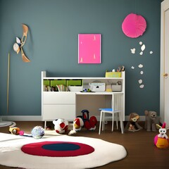 Childs room with fun and playful decor3_SwinIR