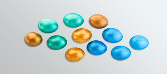 Colorful Easter eggs on gradient background