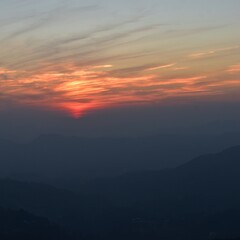 sunset over the mountains