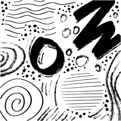 Line art abstract doodle drawing background