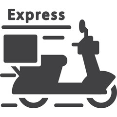bike delivery express service, solid icon