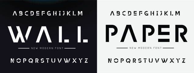 WALLPAPER Sports minimal tech font letter set. Luxury vector typeface for company. Modern gaming fonts logo design.
